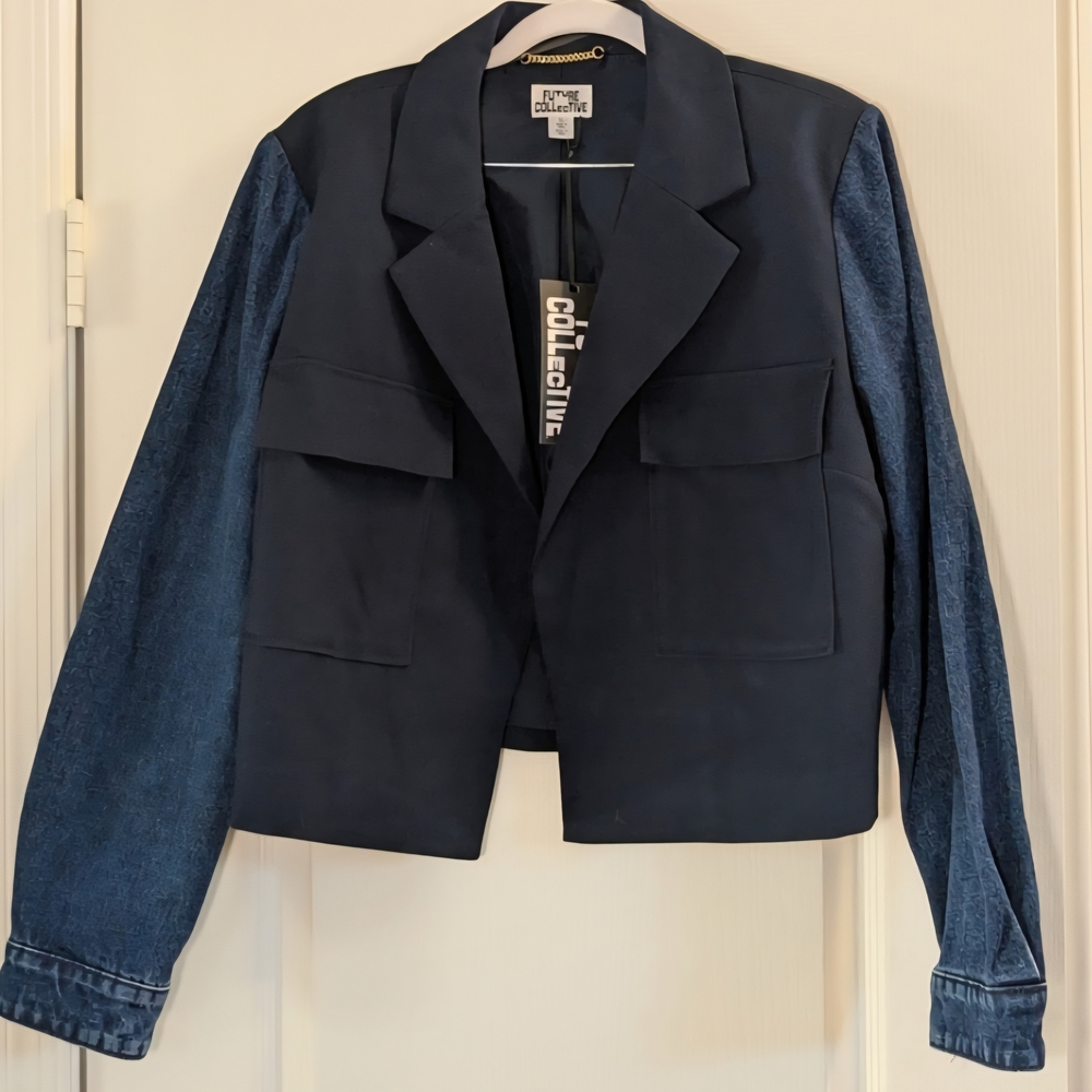 Future Collective Navy and Denim Blazer